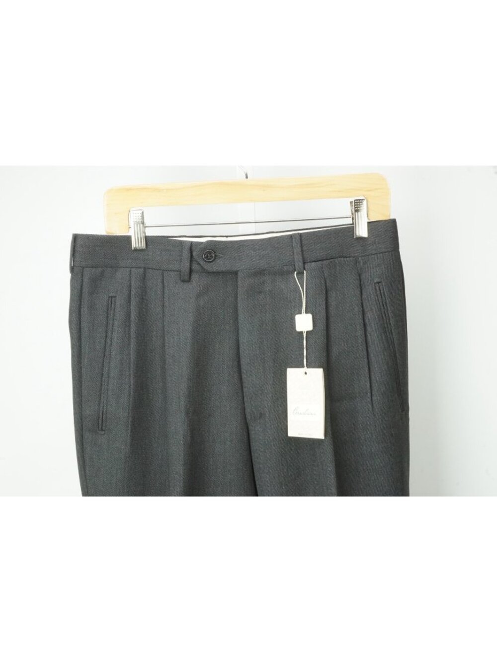 Corneliani Evolution Gray Woven 100% Wool Dress Pants Sz 48R EU BRAND NEW